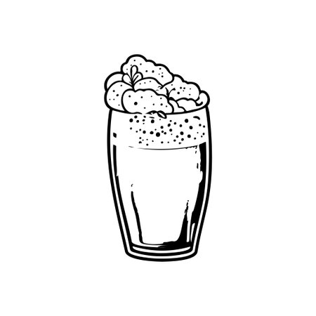 Beer Icon hand draw black colour st patrick daylogo vector element and symbolのイラスト素材