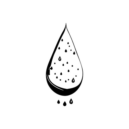 Water icon hand draw black colour world water day logo vector element and symbolのイラスト素材