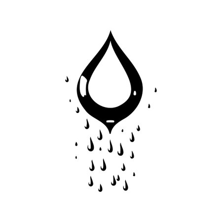 Water icon hand draw black colour world water day logo vector element and symbolのイラスト素材