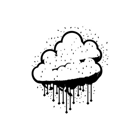 Cloud rain icon hand draw black colour world water day logo vector element and symbolのイラスト素材