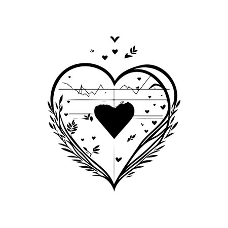 Earth love Icon hand draw black colour world health logo vector element and symbolのイラスト素材