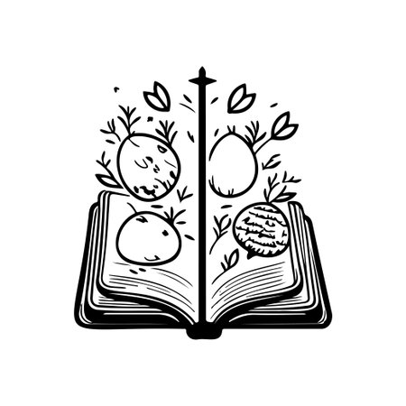 Book bible Icon hand draw black colour easter sunday logo vector element and symbolのイラスト素材