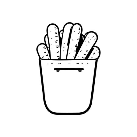 Friend fries Icon hand draw black colour hamburger day logo vector element and symbolのイラスト素材