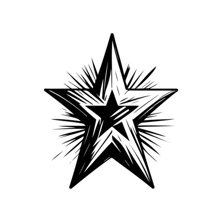 Star Icon hand draw black colour memorial day logo vector element and symbolのイラスト素材