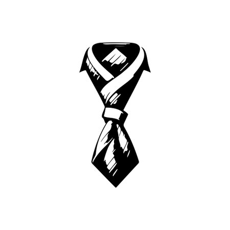 Tie Icon hand draw black colour father day logo vector element and symbolのイラスト素材