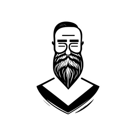 Avatar Icon hand draw black colour father day logo vector element and symbolのイラスト素材