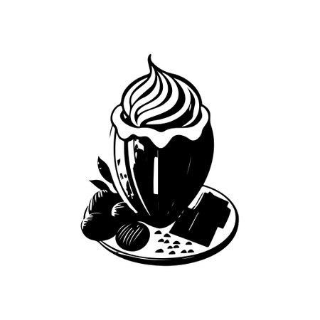 Cake Icon hand draw black colour chocolate day logo vector element and symbolのイラスト素材