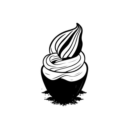 Cake Icon hand draw black colour chocolate day logo vector element and symbolのイラスト素材