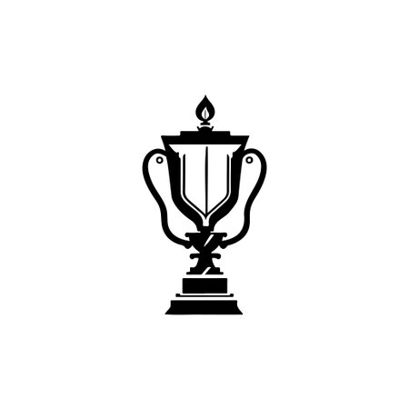 Trophy Icon hand draw black colour youth day logo vector element and symbolのイラスト素材