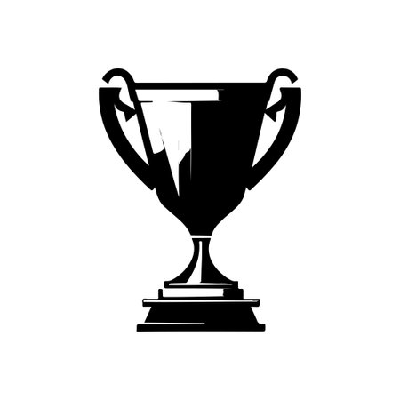 Trophy Icon hand draw black colour youth day logo vector element and symbolのイラスト素材