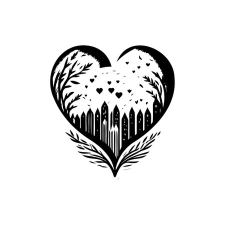 Hearth world Icon hand draw black colour world humanitarian day logo vector element and symbolのイラスト素材