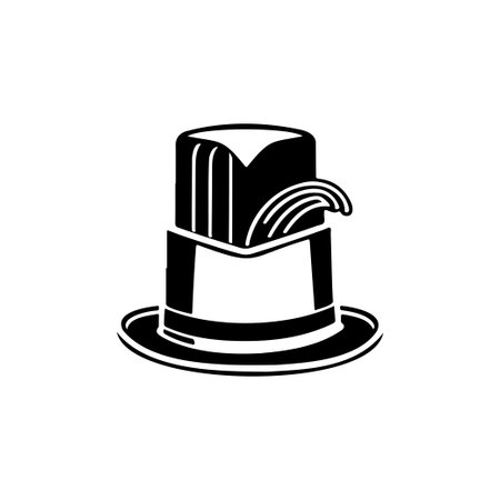 Hat Icon hand draw black colour oktoberfest day logo vector element and symbolのイラスト素材
