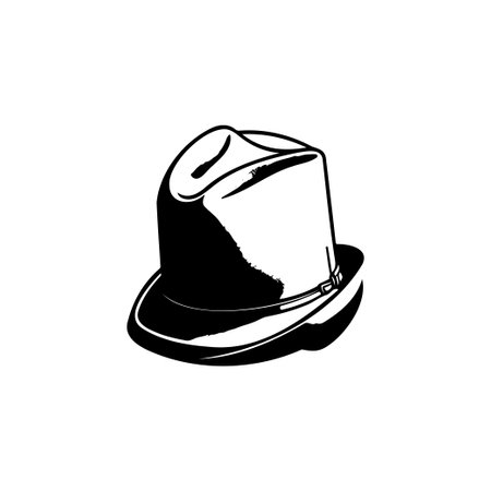 Hat Icon hand draw black colour oktoberfest day logo vector element and symbolのイラスト素材