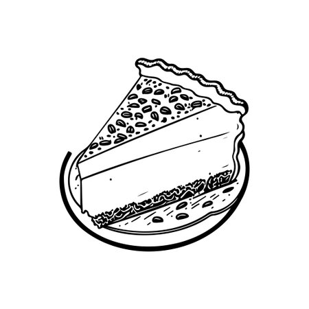 Pie cake Icon hand draw black colour thanksgiving day logo vector element and symbolのイラスト素材