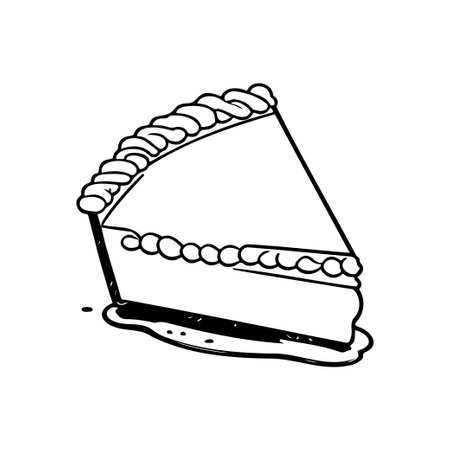 Pie cake Icon hand draw black colour thanksgiving day logo vector element and symbolのイラスト素材