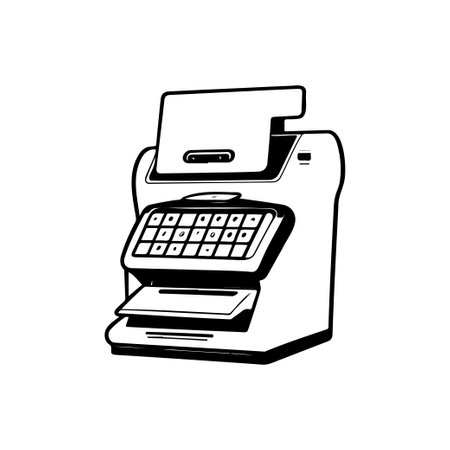 Cashier Icon hand draw black colour cyber Monday logo vector element and symbolのイラスト素材