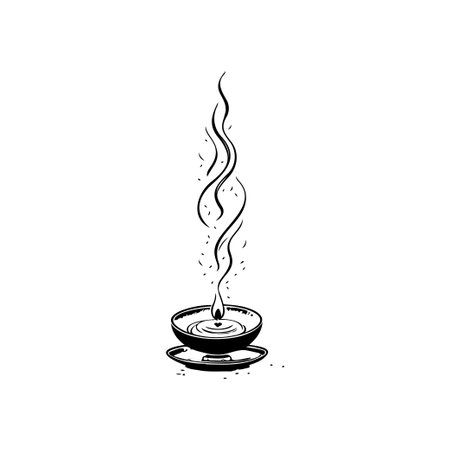 Candle Icon hand draw black colour lunar new year logo vector element and symbolのイラスト素材