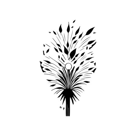 Firecracker Icon hand draw black colour lunar new year logo vector element and symbolのイラスト素材