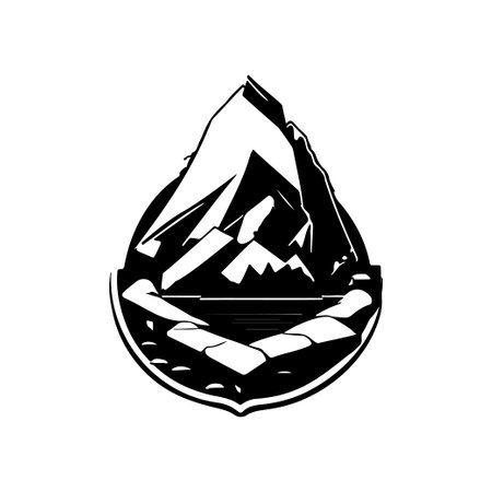 Iceberg Icon hand draw black colour nature logo vector element and symbolのイラスト素材