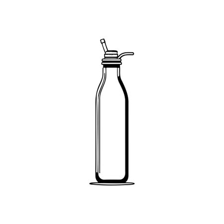 Bottle Icon hand draw black colour vacation drink logo vector element and symbolのイラスト素材