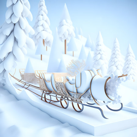 Sleigh ride Christmas soft white color wallpaper pictureの素材