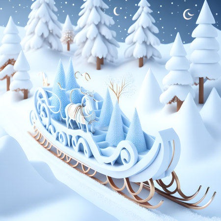 Sleigh ride Christmas soft white color wallpaper pictureの素材