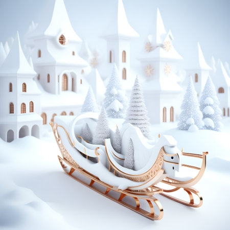 Sleigh ride Christmas soft white color wallpaper pictureの素材