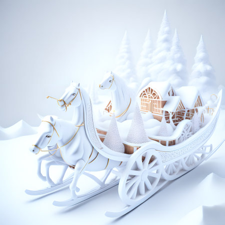 Sleigh ride Christmas soft white color wallpaper pictureの素材