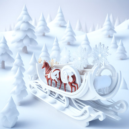 Sleigh ride Christmas soft white color wallpaper pictureの素材