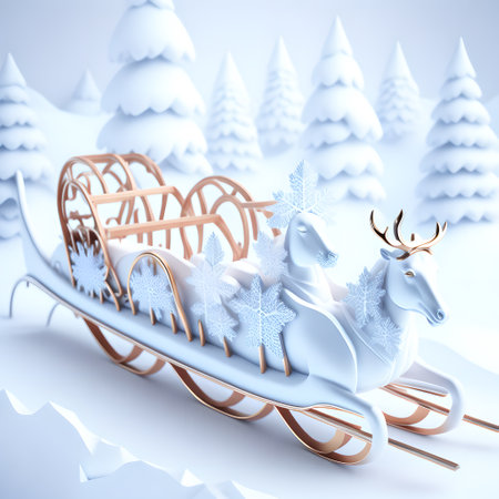 Sleigh ride Christmas soft white color wallpaper pictureの素材