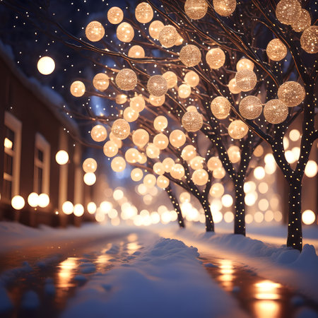 Sparkling lights on the tree christmas wallpaper pictureの素材