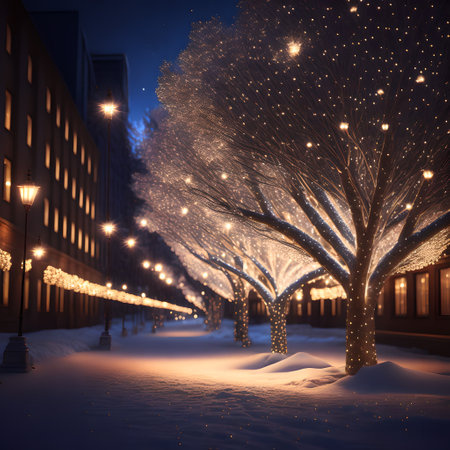Sparkling lights on the tree christmas wallpaper pictureの素材
