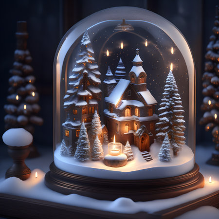 Candlelit Snow Globes christmas wallpaper pictureの素材