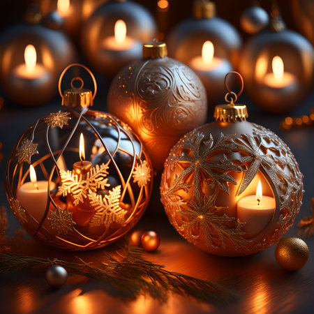 Candlelit Atmosphere christmas red wallpaper pictureの素材