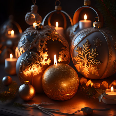 Candlelit Atmosphere christmas red wallpaper pictureの素材