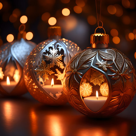 Candlelit Atmosphere christmas red wallpaper pictureの素材