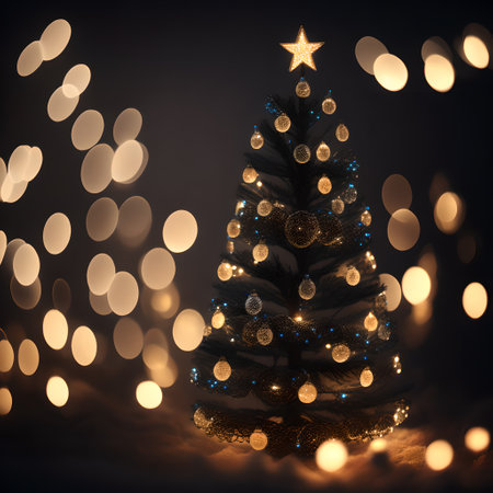 Bokeh lights background christmas wallpaper pictureの素材