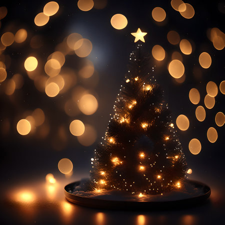 Bokeh lights background christmas wallpaper pictureの素材