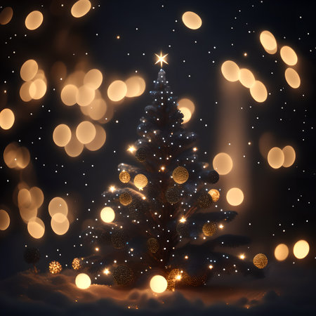 Bokeh lights background christmas wallpaper pictureの素材