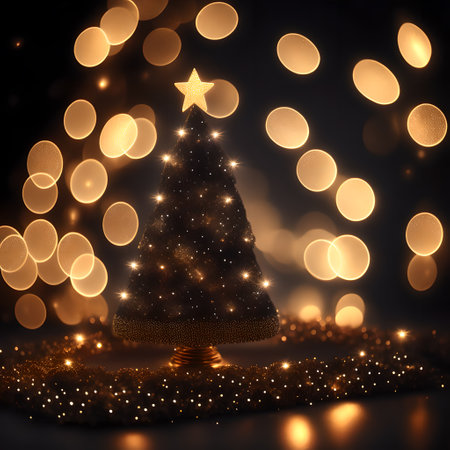 Bokeh lights background christmas wallpaper pictureの素材