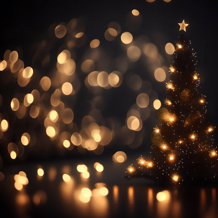 Bokeh lights background christmas wallpaper pictureの素材