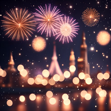 Festive Bokeh Lights Christmas wallpaper pictureの素材