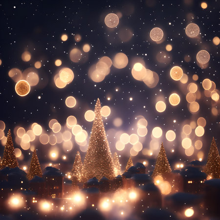 Festive Bokeh Lights Christmas wallpaper pictureの素材