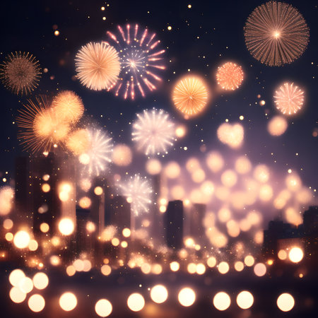 Festive Bokeh Lights Christmas wallpaper pictureの素材