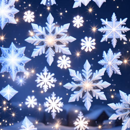 Snowflake Sparklers ice crystal christmas wallpaper pictureの素材