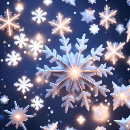 Snowflake Sparklers ice crystal christmas wallpaper pictureの素材