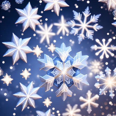 Snowflake Sparklers ice crystal christmas wallpaper pictureの素材