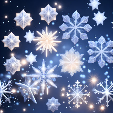 Snowflake Sparklers ice crystal christmas wallpaper pictureの素材