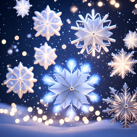 Snowflake Sparklers ice crystal christmas wallpaper pictureの素材