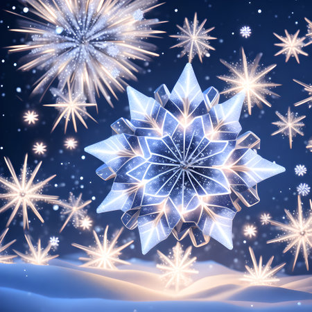 Snowflake Sparklers ice crystal christmas wallpaper pictureの素材